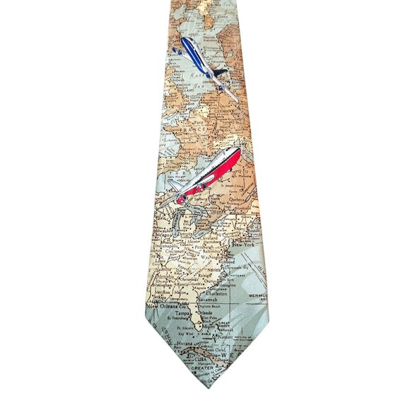 Steve Harris Map Adjustable Neck Tie - Picture 5 of 6